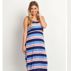 Pinkblush Dresses - Maternity Pinkblush Blue Alternating Stripes Maxi Pinkblush Dresses - Maternity Pinkblush Blue Alternating Stripes Maxi